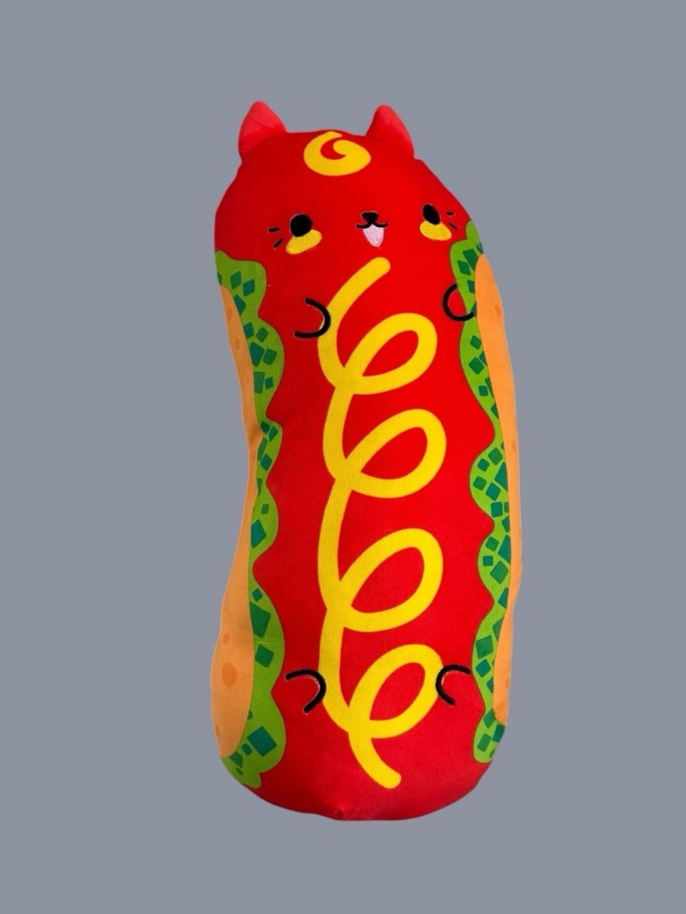 Cats vs Pickles Kitty Dog Hot Dog Hugger Plush 20” Cepia
